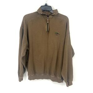 Tommy Bahama Mens 1/4 Zip Pullover Sweater Size Medium Relax Brown